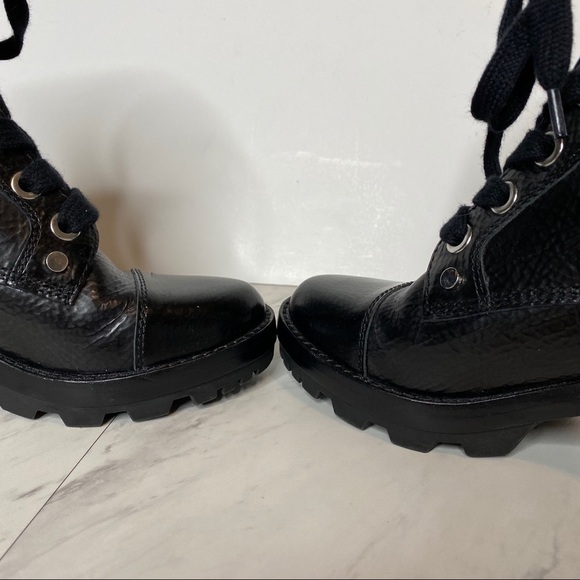 Marc Fisher Wyomi Lace Up Platform Leather Boot 6M - Picture 5 of 14